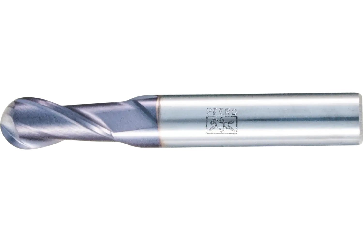 Picture of Pferd Ball Nose End Mill, 2 flutes, 3/8" Dia, 3/4" APMX, 6" OAL, cylindrical shank